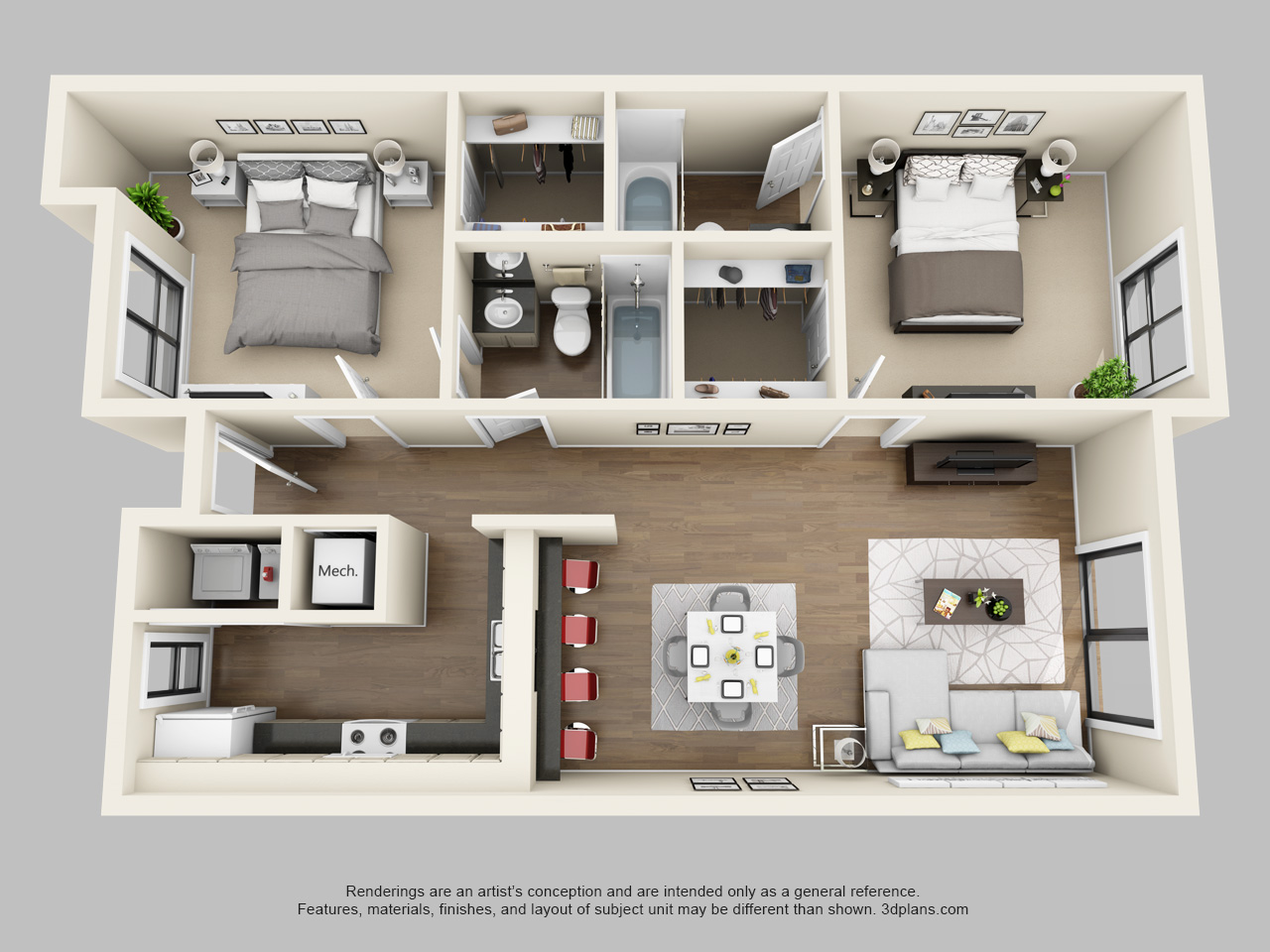 Floor plan rendering